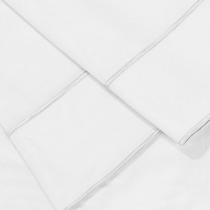 600 Thread Count Framed Sateen Embroidered Cotton Pillowcase Pair Mélange Home