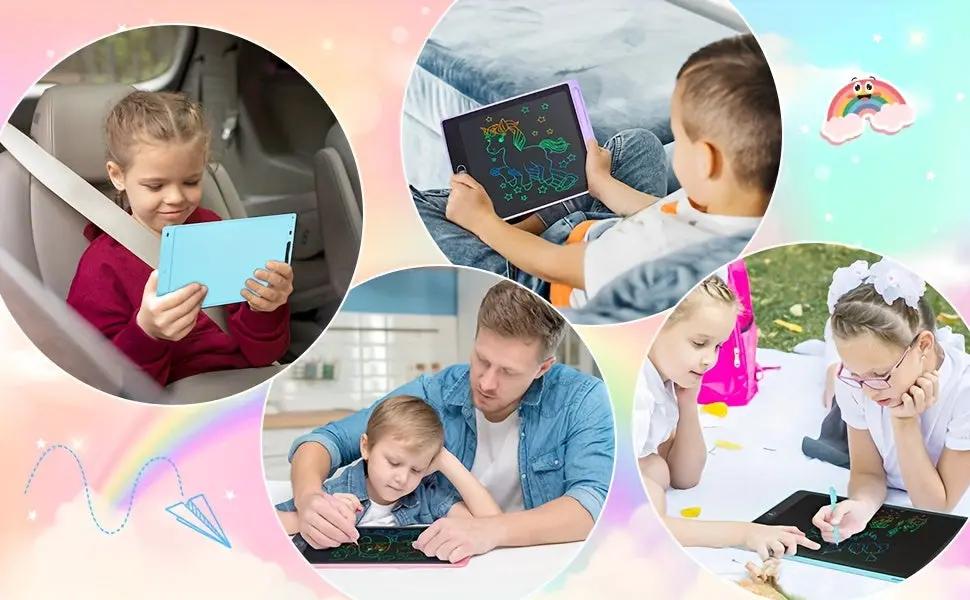 LCD Writing Tablets for Kids, 8.5&quot; Reusable Erasable Doodle Boards, Educational Toy Our3Designs