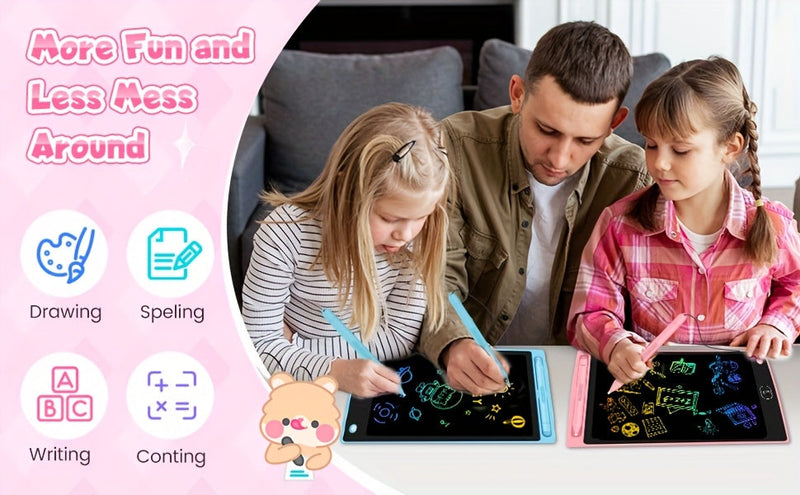 LCD Writing Tablets for Kids, 8.5" Reusable Erasable Doodle Boards, Educational Toy Our3Designs
