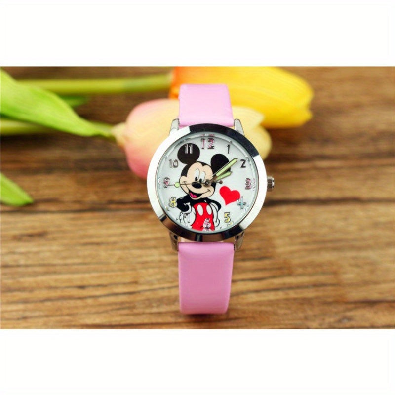 Mickey Love Belt Quartz Watch Temu