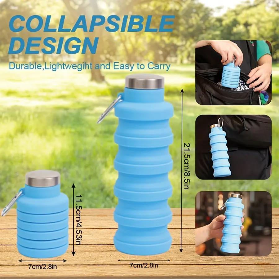 16oz Collapsible Silicone Water Bottle Grinkwell