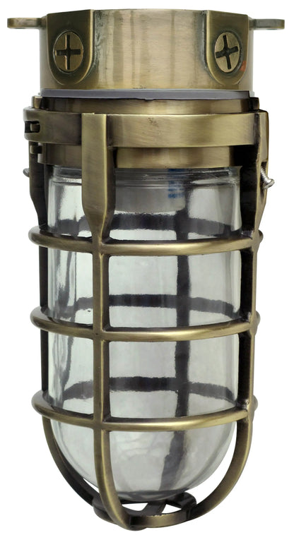 L1706AB Vandal Resistant 150W Incandescent Security Light, Ceiling Mount, Antique Brass