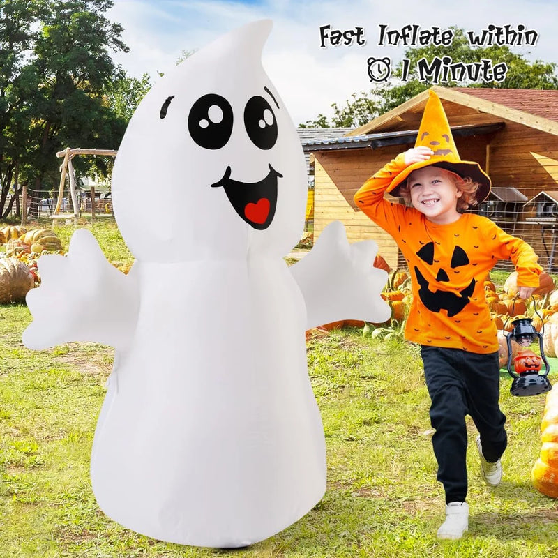 Spookify Your Halloween! 🎃👻 5 FT Inflatable Ghost with LED Lights - Perfect for Outdoor Festivities! #HalloweenDecor #SpookySeason