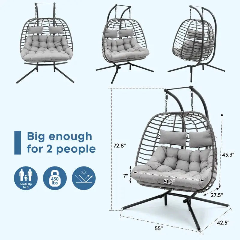 Burhans 2 Person Swing Chair with Stand