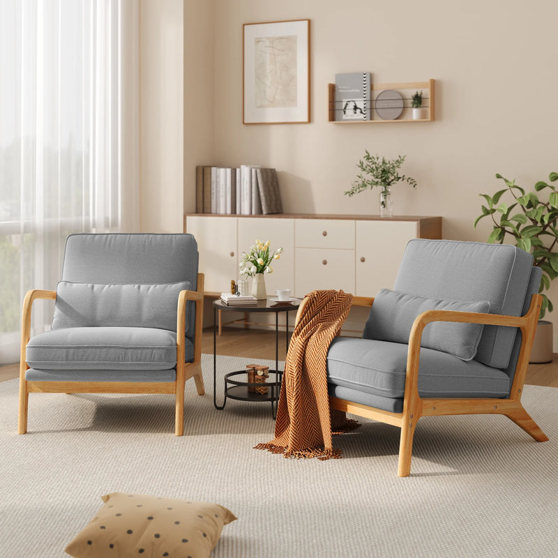Accent Chair Clearance, Ergonomic Reading Chair for Living Room, Bedroom Chair, Gray