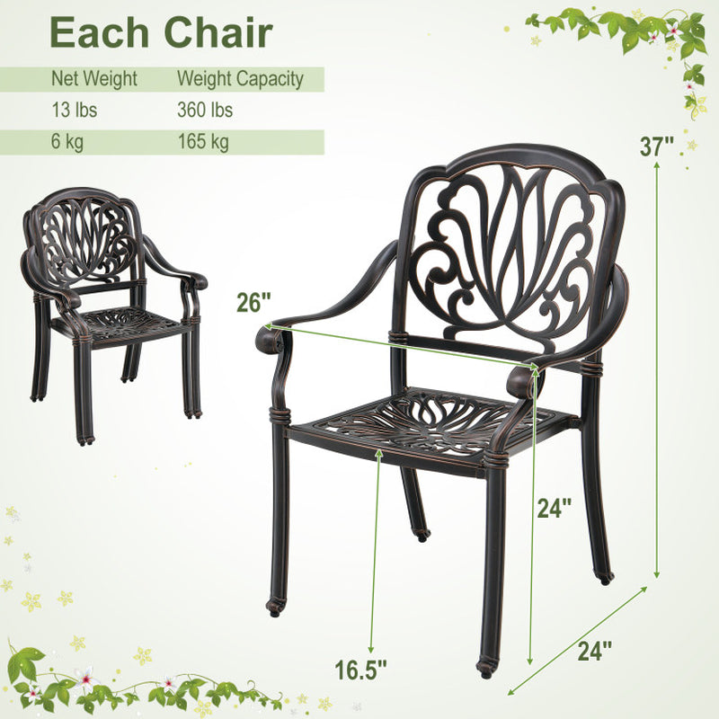 Upgrade your outdoor space with these stylish 2-piece cast aluminum dining chairs featuring comfy armrests! 🌞✨ #PatioPerfection #OutdoorLiving