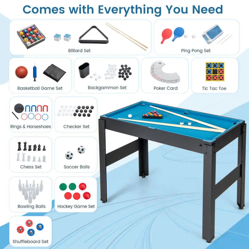 14-In-1 Combo Game Table Set Multi Game Table with Foosball