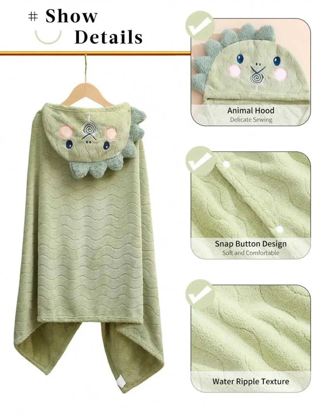 Baby Bath Towel with Hood, Ultra Soft Absorbent Blanket Gift for Infant, Newborn , 27.5X55 Inch
