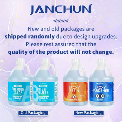 JANCHUN 1 Gallon Super Clear Epoxy Resin Kit No Bubble High Gloss for Art Resin Fast Cure Resin Epoxy for Jewelry Making  River Table Tops DIY Tumblers Molds Art Wood Painting Our3Designs