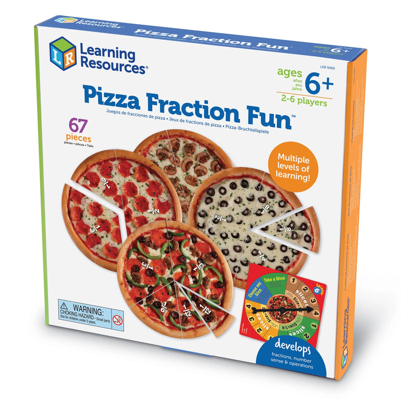 Fraction Pizza Game: Engaging Math Activity with 13 Fractional Pizzas - 67 Pieces for Ages 6 and Up