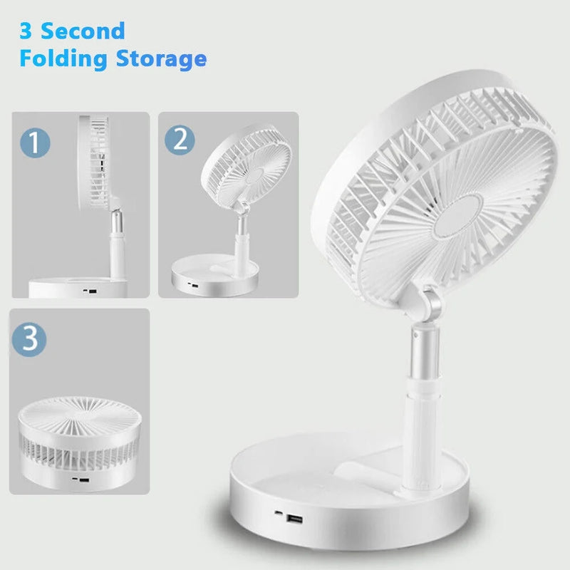 Stay cool on-the-go! 🌬️ Check out our 2-in-1 Foldable Cordless Fan with 4 Adjustable Speeds and Rechargeable Battery! Perfect for home or desk! 💨🔋