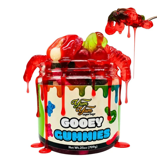 Sour Gooey Gummies, Sour Wild Cherry, 13 Oz, Plastic Container with Lid