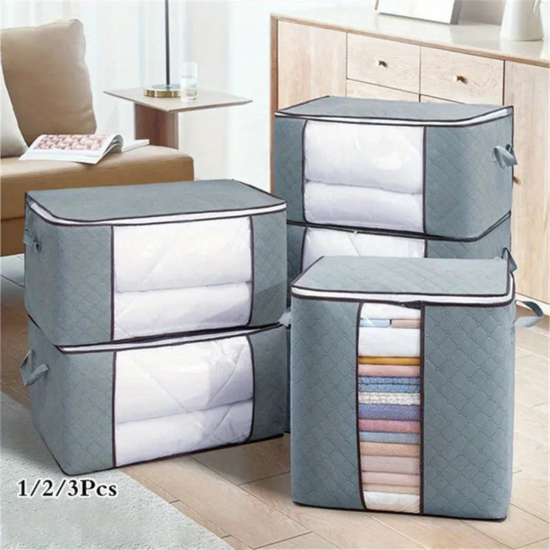 1pc Large Clear Plastic Storage Bag Organizer with Reinforced Handles, Sturdy Zippers & Clear Window - Ideal for Bedding, Comforters, Clothes - Perfect for Closet Organization, Halloween Decor, Christmas Gift, Clothes Organiz Our3Designs