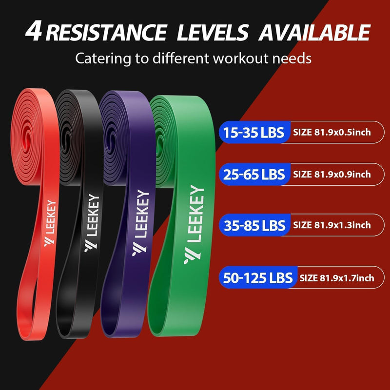 Resistance Bands Set for Pull-Up Assistance & Full-Body Training, Multi-Level Exercise Bands with Bag for Home Workouts, Physical Therapy, Strength Training (Men/Women)