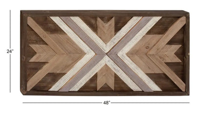 Artisan-Made Southwestern Geometric Wooden Wall Decor for Charming Home Accents