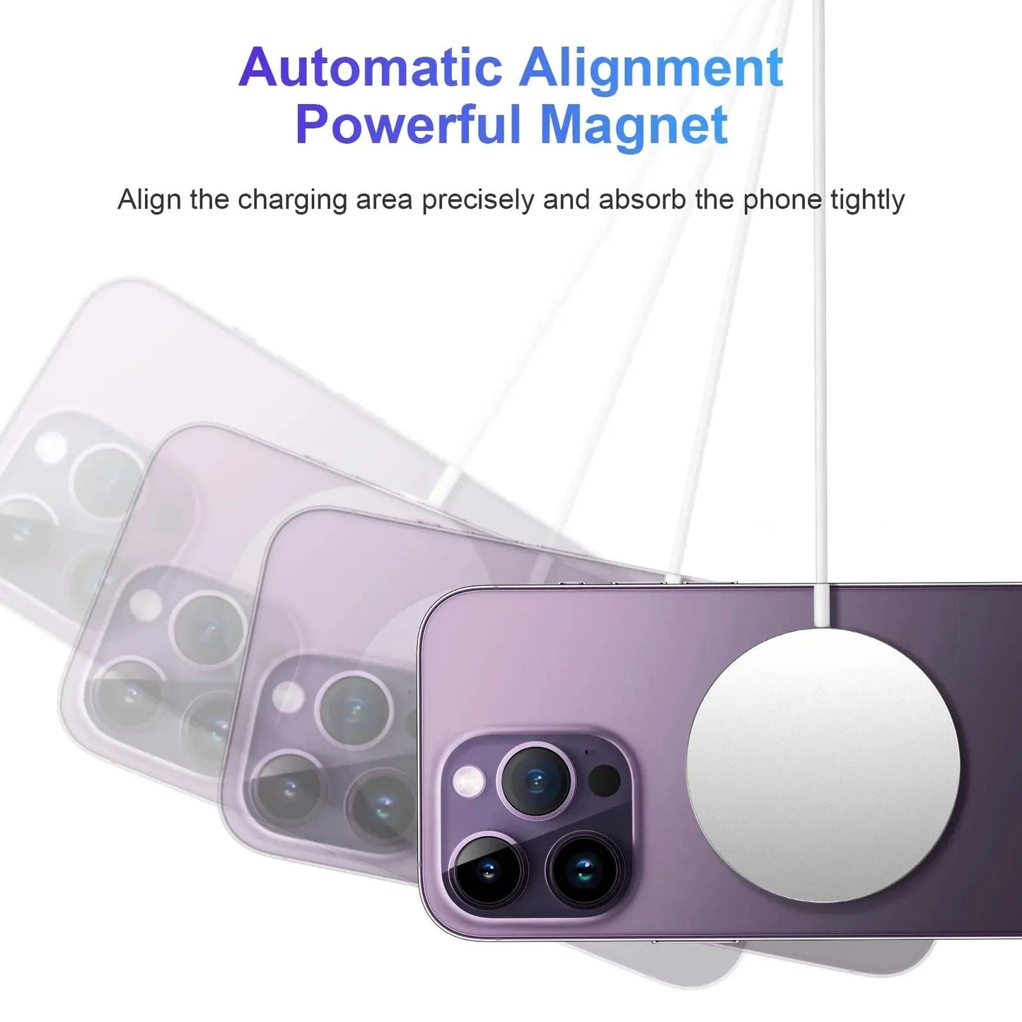 Say goodbye to tangled cords! Get your hands on our sleek Wireless Charger, perfect for your iPhone and AirPods. No wall charger needed—just MagSafe magic! ⚡️📱✨