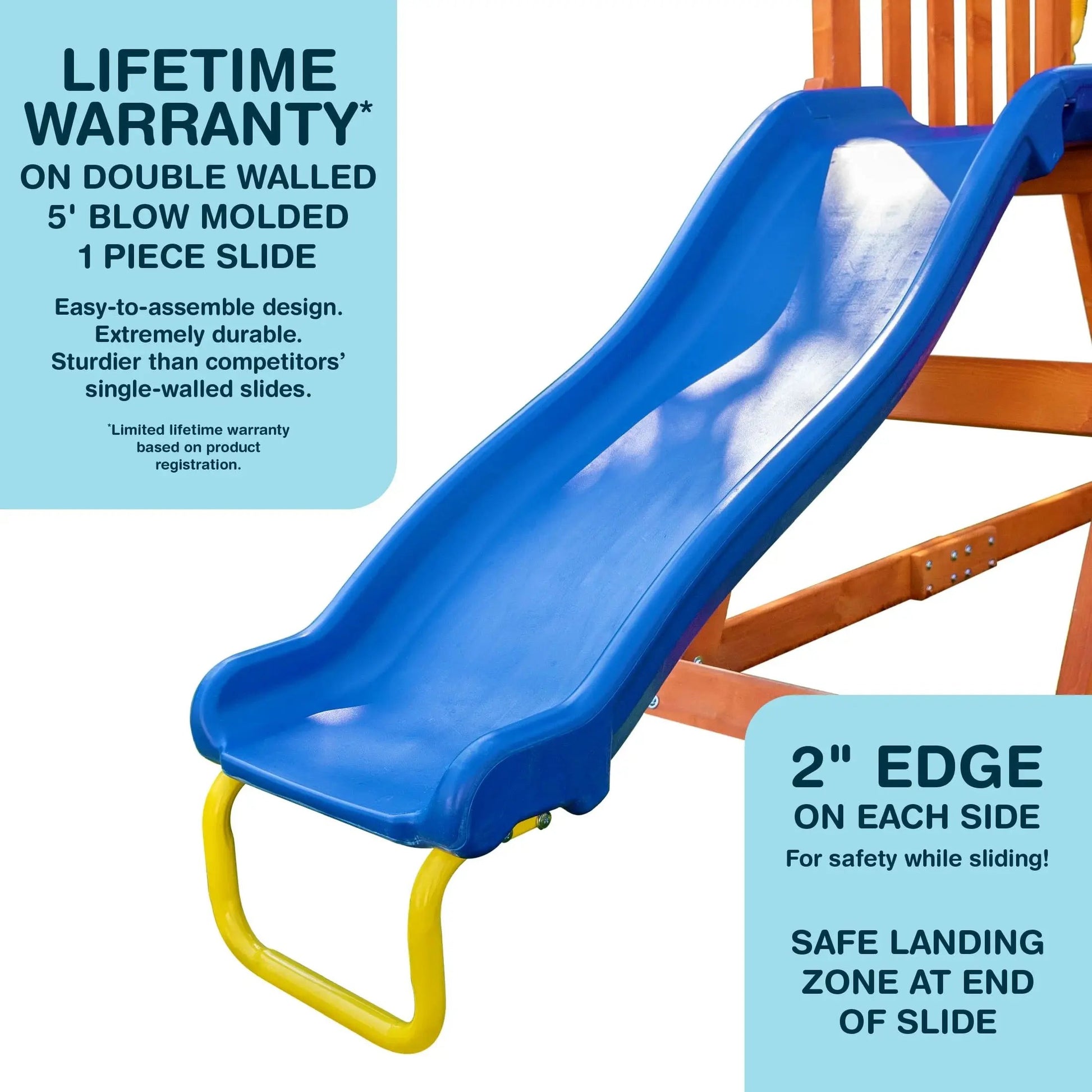 My First Wooden Swing Set with Dual Swings, Rock Climbing Feature, and 6-Foot Slide