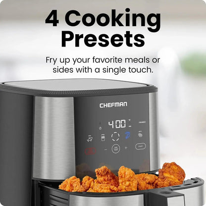 Turbofry Digital Air Fryer - 5 Qt Stainless Steel with Advanced Controls