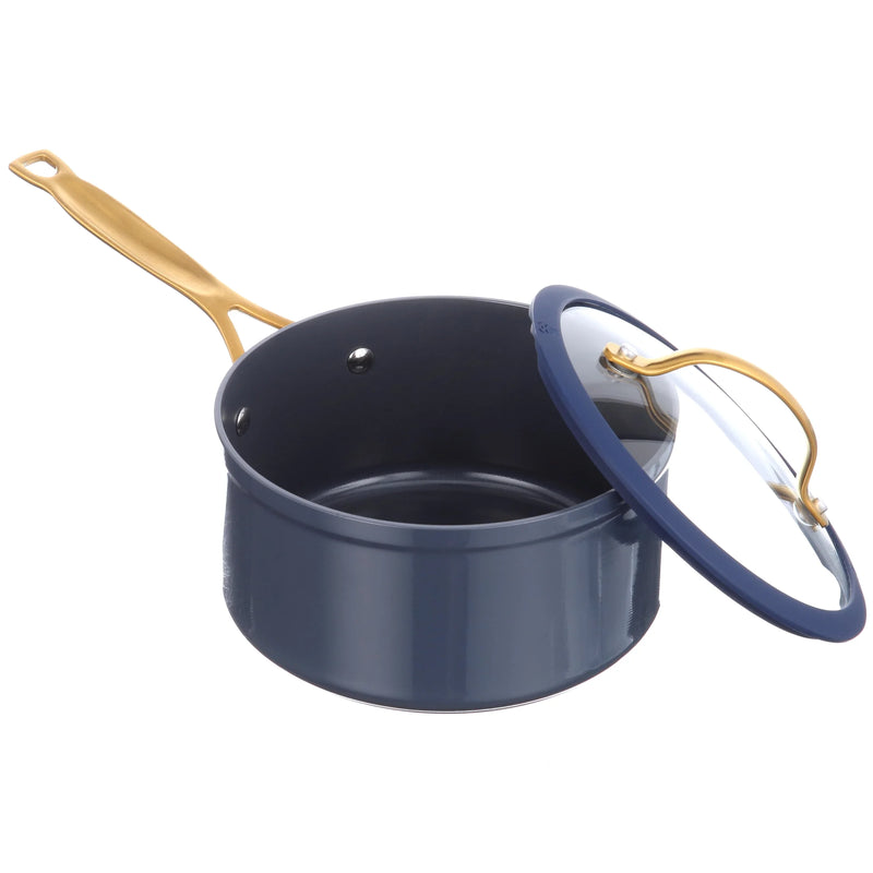 12-Piece Non-Stick Cookware Set, Signature Collection Pots and Pans Set - Blue