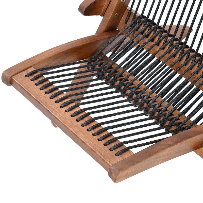 Chair Foldable Leisure Chair Wooden Slanted Back Accent Chair Simple Indoor Outdoor Furniture