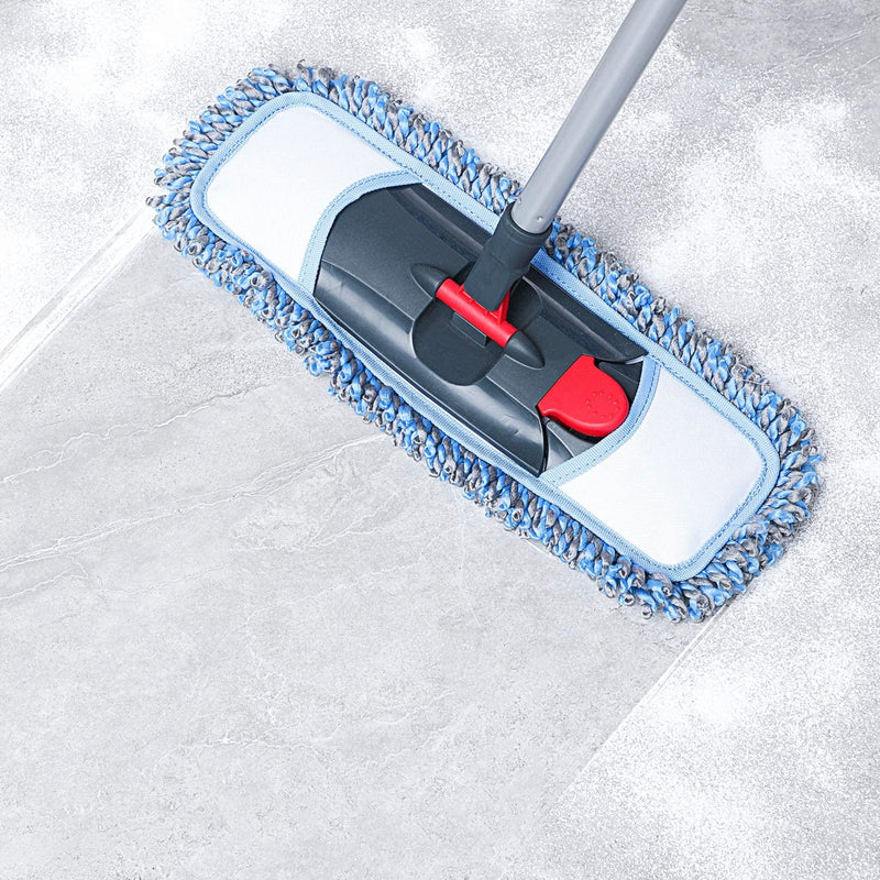 Microfiber Dust Flat Mop for Hardwood Floors with a Extra Chenille Refill, Dry & Wet