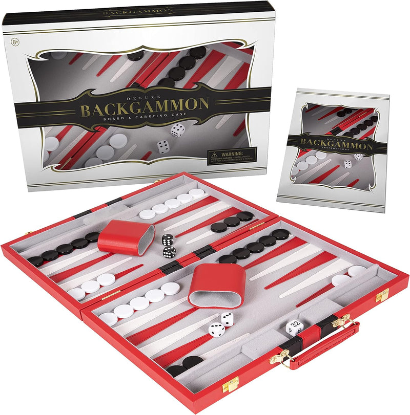 Elevate Your Game Nights with Our Premium Leather Backgammon Set - Perfect for Adults & Kids! 🎲❤️ 11" Travel Size in Stylish Red!