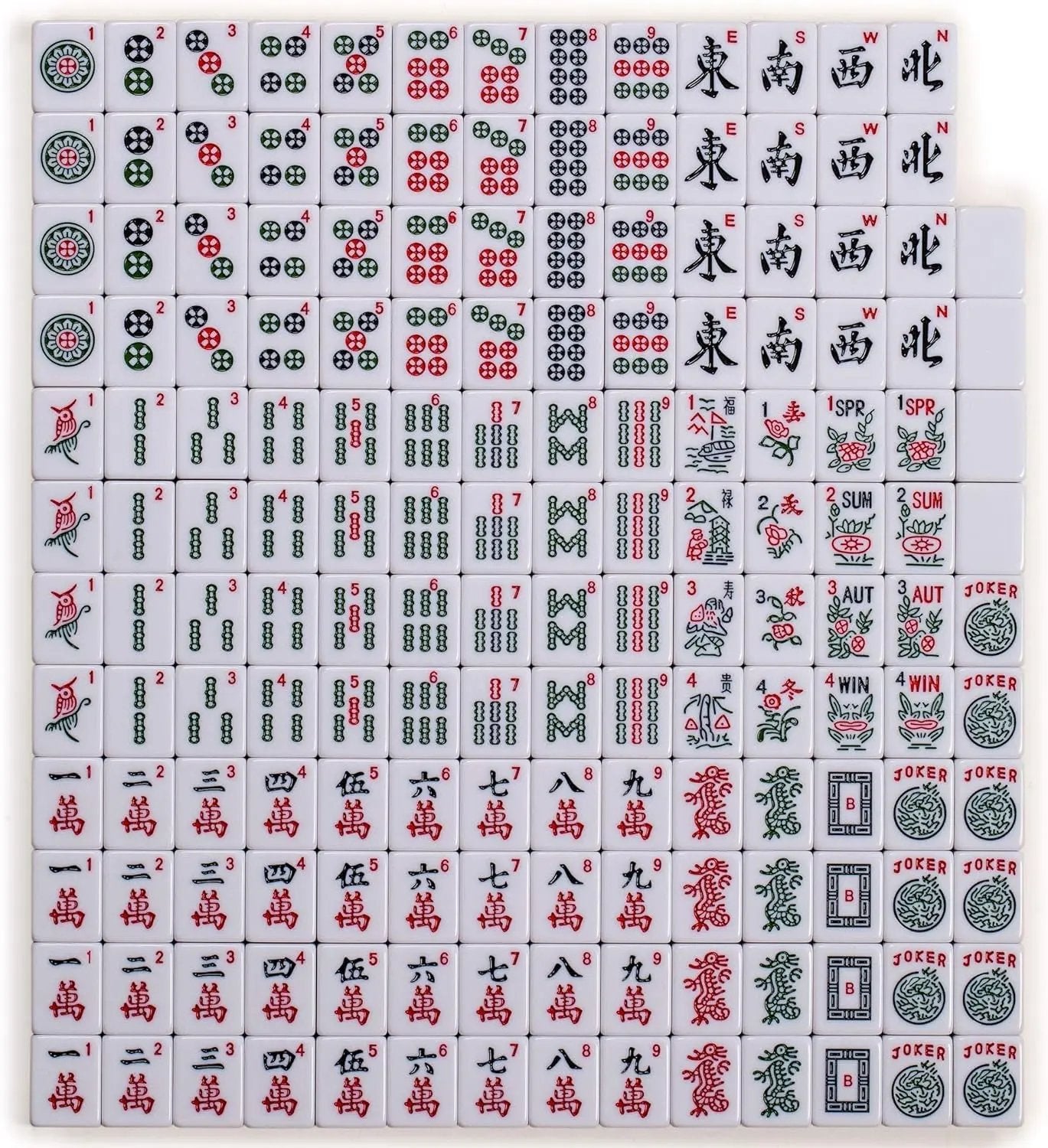 Set of 166 American Mahjong Tiles, Huntington (Tiles Only Set)