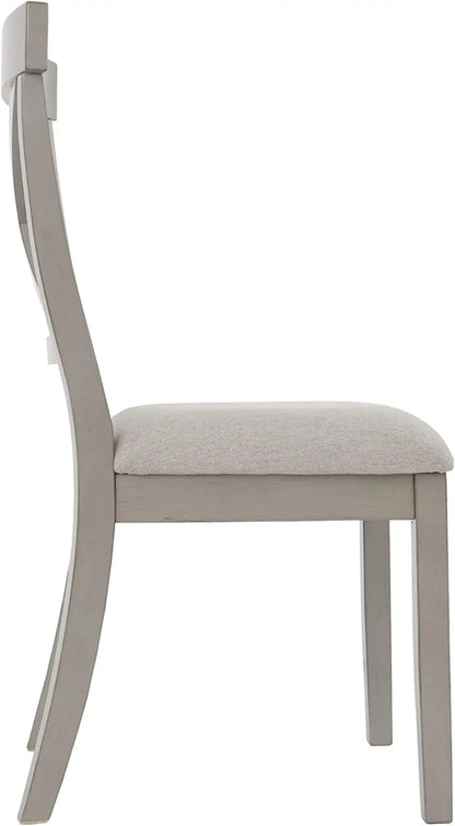 Parellen Modern Farmhouse Upholstered Dining Chair, Set of 2, Gray