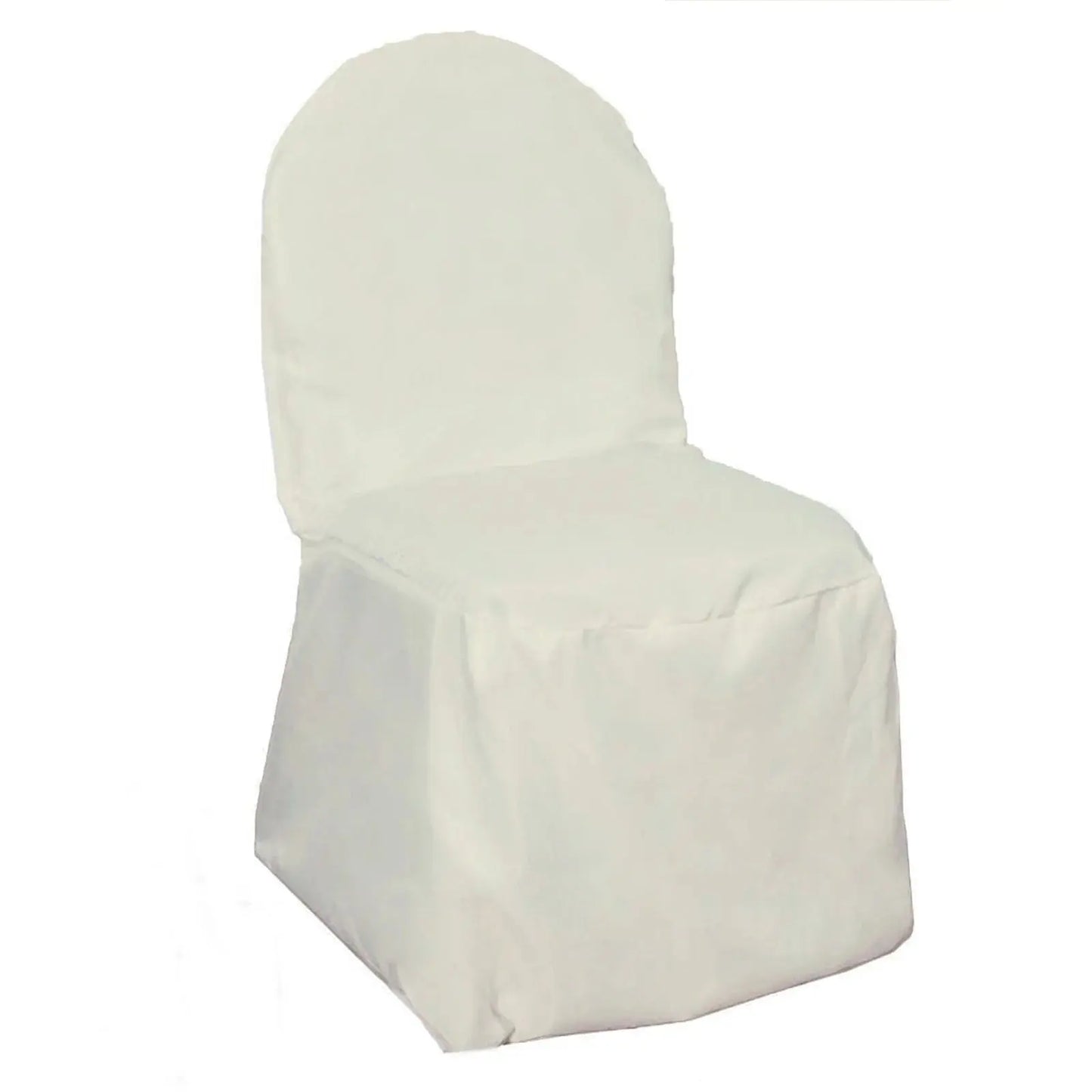 30 PCS Ivory Polyester Banquet Chair Covers, Reusable or Disposable Stain Resistant Chair Covers