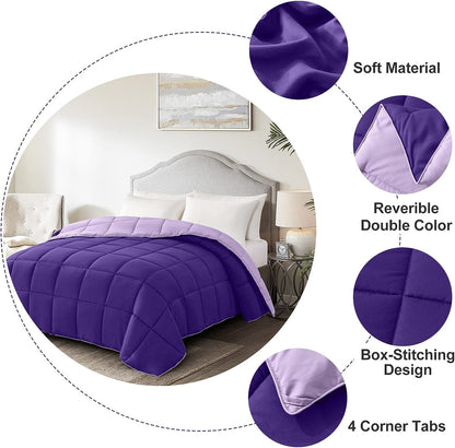 Cozy Up with Our Twin Purple Duvet Insert! Lightweight & Reversible Comfort for All Seasons 🌸💜