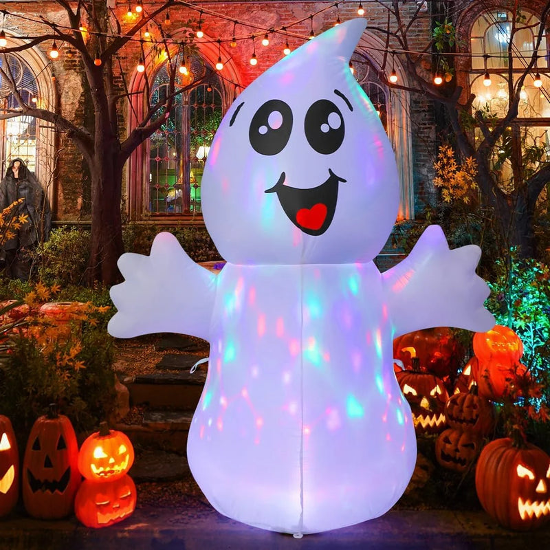 Spookify Your Halloween! 🎃👻 5 FT Inflatable Ghost with LED Lights - Perfect for Outdoor Festivities! #HalloweenDecor #SpookySeason