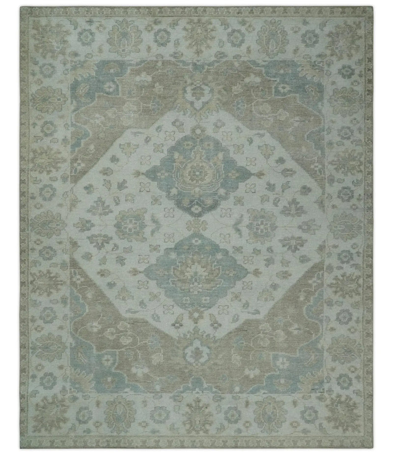 Antique Design Medallion Earthy Ivory and Camel 8x10 wool Area Rug The Rug Decor
