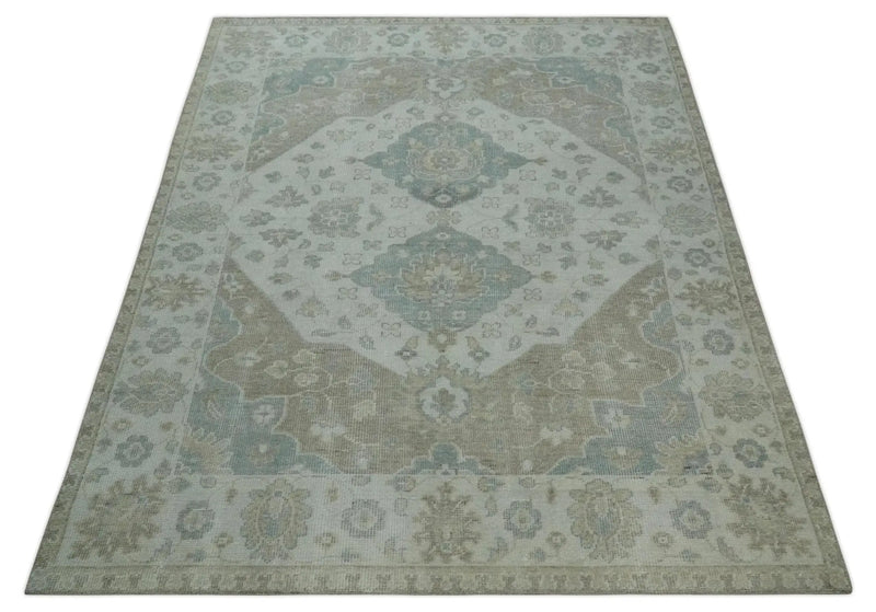 Antique Design Medallion Earthy Ivory and Camel 8x10 wool Area Rug The Rug Decor