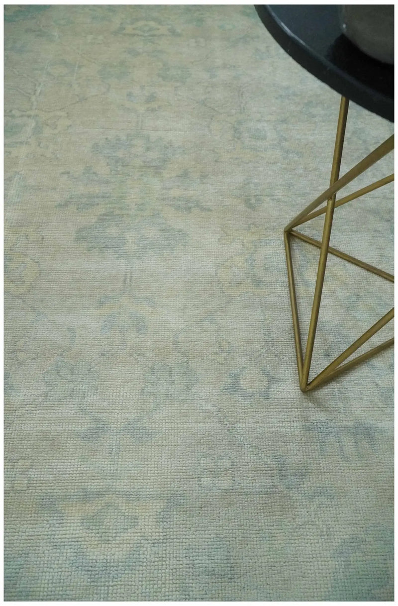 Antique Finish Silver, Gray and Charcoal Hand Knotted Oriental Oushak 8x10 wool Area Rug The Rug Decor