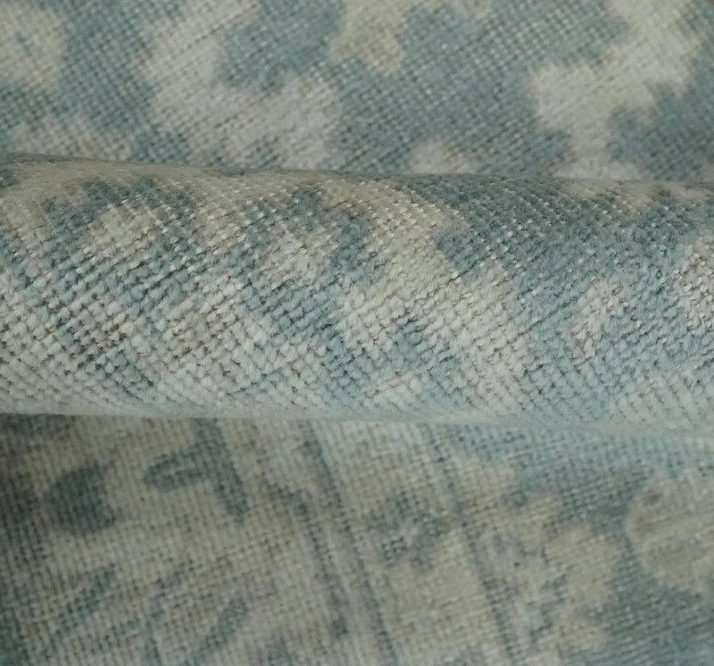 Antique Style Ivory and Gray Hand Knotted Traditional Oushak 2x4 wool Bedside Rug The Rug Decor
