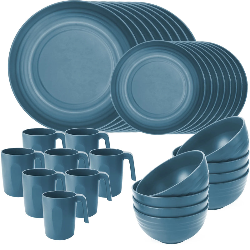 Elevate Your Dining Experience with Our 36PCS Unbreakable Plastic Dinnerware Set - Perfect for 6! 💙✨ Microwave Safe & Lightweight! 🍽️ #Dinnerware #HomeEssentials
