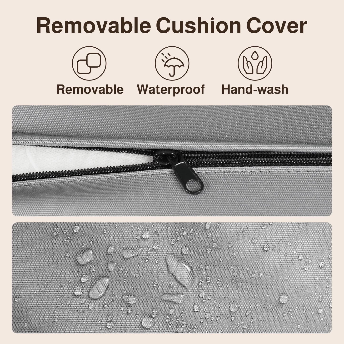 Patio Furniture Set, 4-Piece Outdoor Sectional Furniture Set with Coffee Table and Chairs for Conversation & Dining, Gray