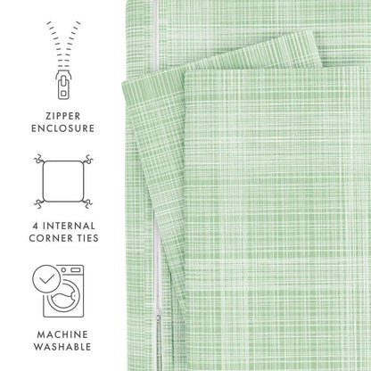 Thatch Patterned Performance Forest Twin 3-Piece Duvet Cover Set