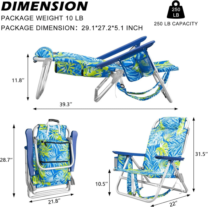 Chill in Style: Portable Backpack Beach Chairs with Cup Holder & Towel Rack! 🏖️🌊🪑