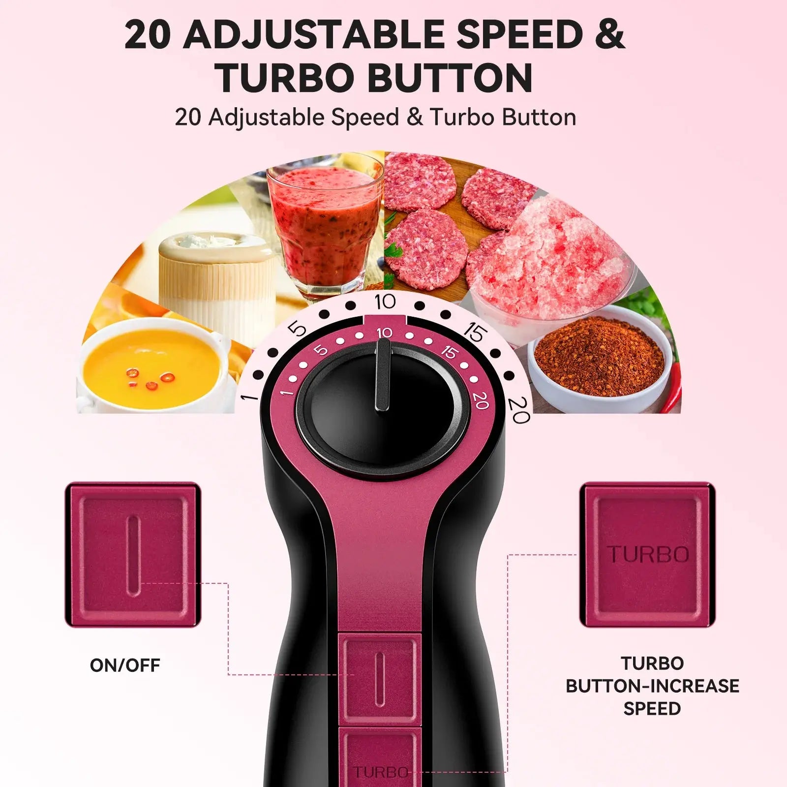 Blend Your Way to Happiness with the 1000W 20-Speed Immersion Blender - The Kitchen Gadget You Never Knew You Needed!