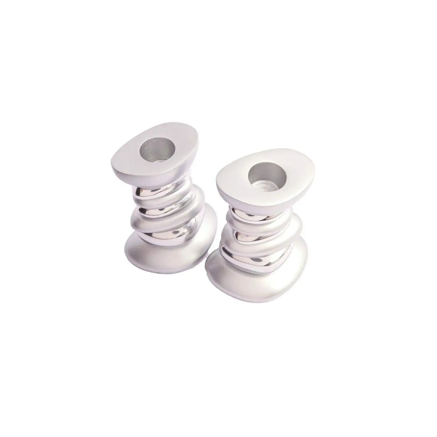 Yaie Emanuel Zen Stone Tower Candlestick Holders for Shabbat and Yom Tov