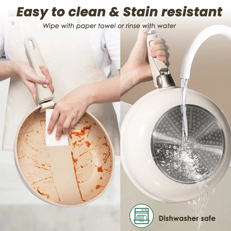 Upgrade Your Kitchen Game with This 19-Piece Non-Stick Pots & Pans Set! Safe, Stylish, and Super Versatile! 🍳✨