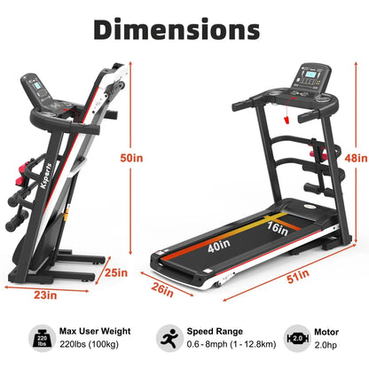 Get Fit at Home! 🏃‍♂️💪 Electric Treadmill Bundle with Rack, Mat & Dumbbells - All in Sleek Black! #HomeGym #FitnessGoals