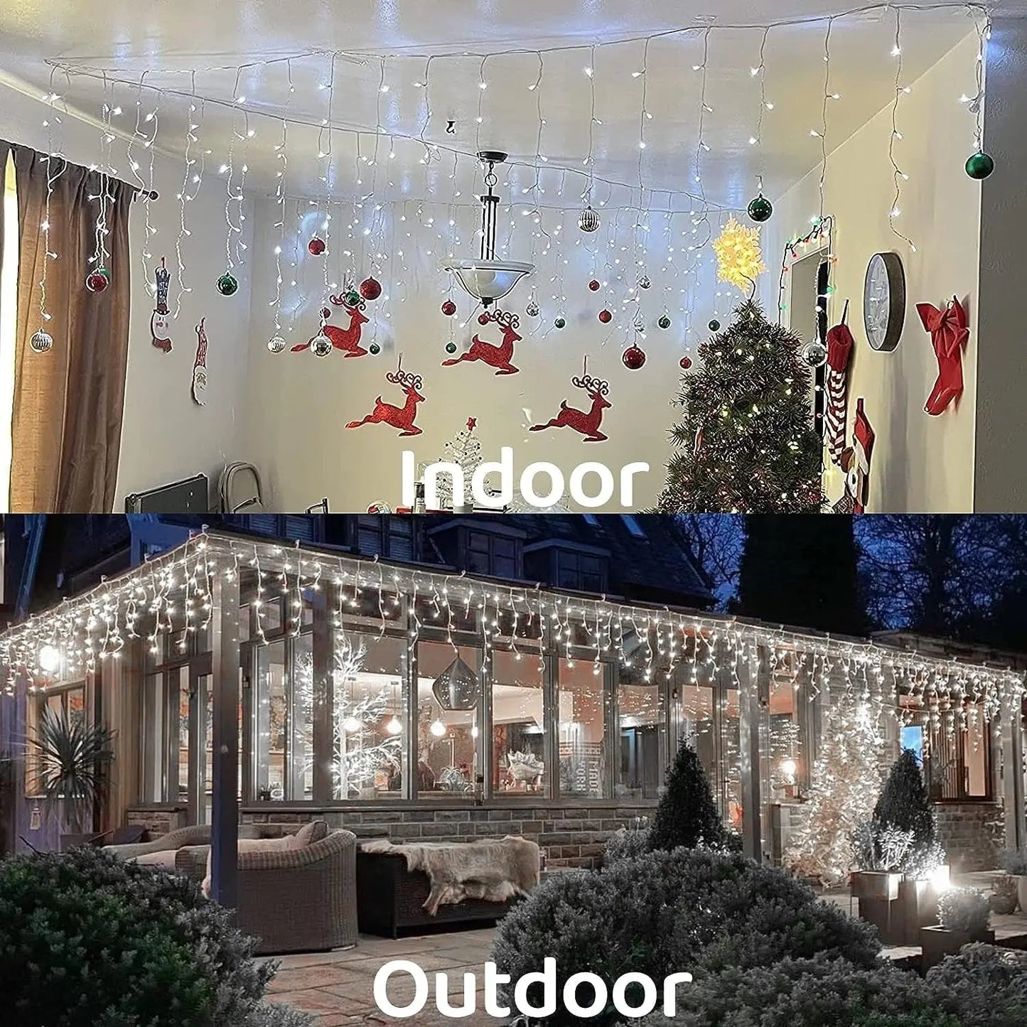 33Ft LED White Fairy String Lights - Perfect for Christmas, Weddings, and Outdoor Decor with 8 Modes and Timer Function