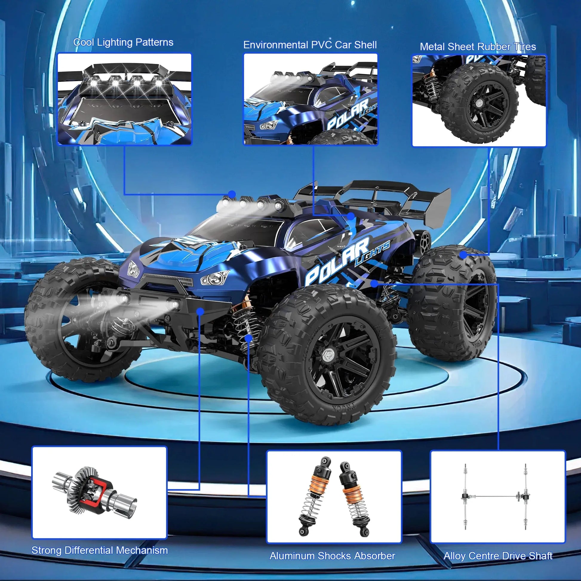 RC Cars for Adults Fast 40+MPH 1:14 Waterproof Off-Road RC Truck 4WD All Terrain High-Speed Remote Control Car Toy Gifts for Kids Boys, 2 Batteries