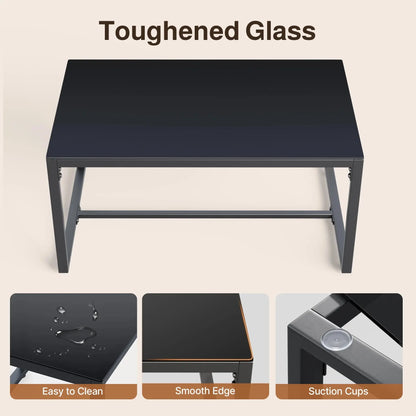 Patio Furniture Set, 4-Piece Outdoor Sectional Furniture Set with Coffee Table and Chairs for Conversation & Dining, Gray