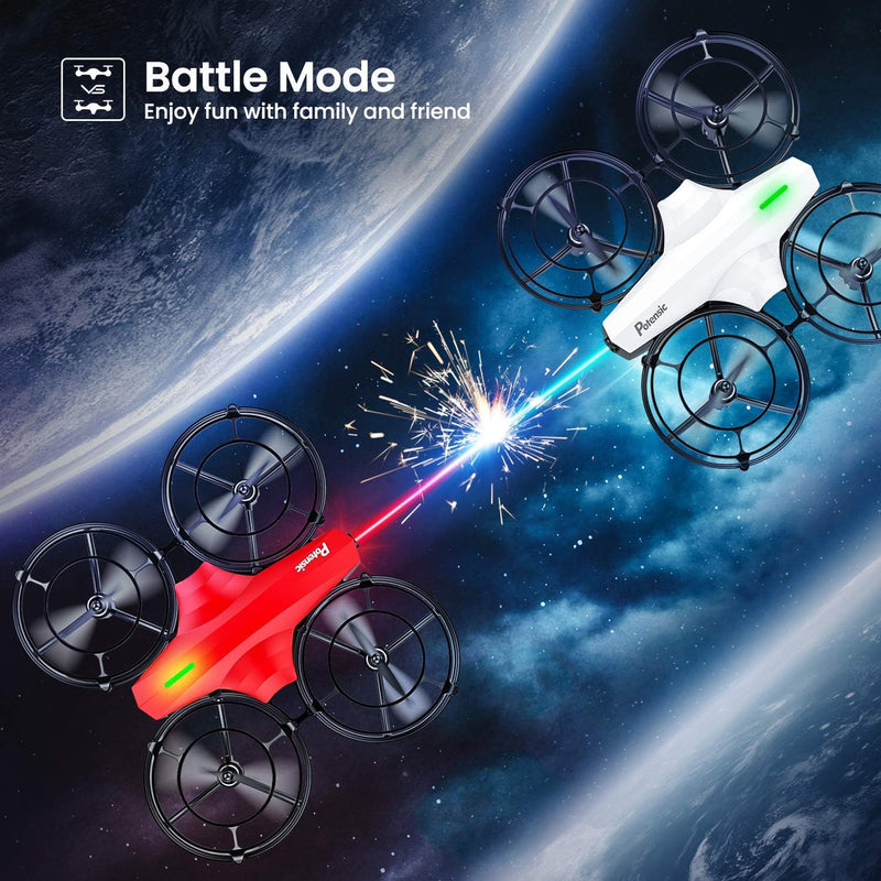 P7 Mini Drones with RC Battle Mode, 720P HD FPV Camera for Kids Beginners, Quadcopter with One-Key Start, Headless Mode, Altitude Hold, 3D Flip, Gesture Control, 3 Speeds, 2 Batteries, Red