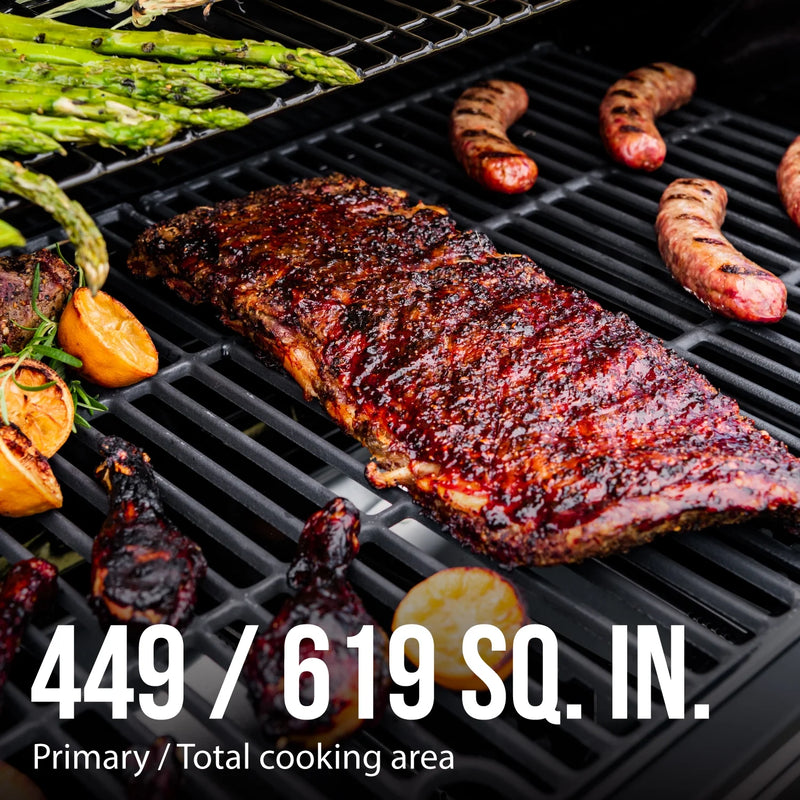 4 Burner with Side Burner Propane Gas Grill in Red, 60,000 Btus