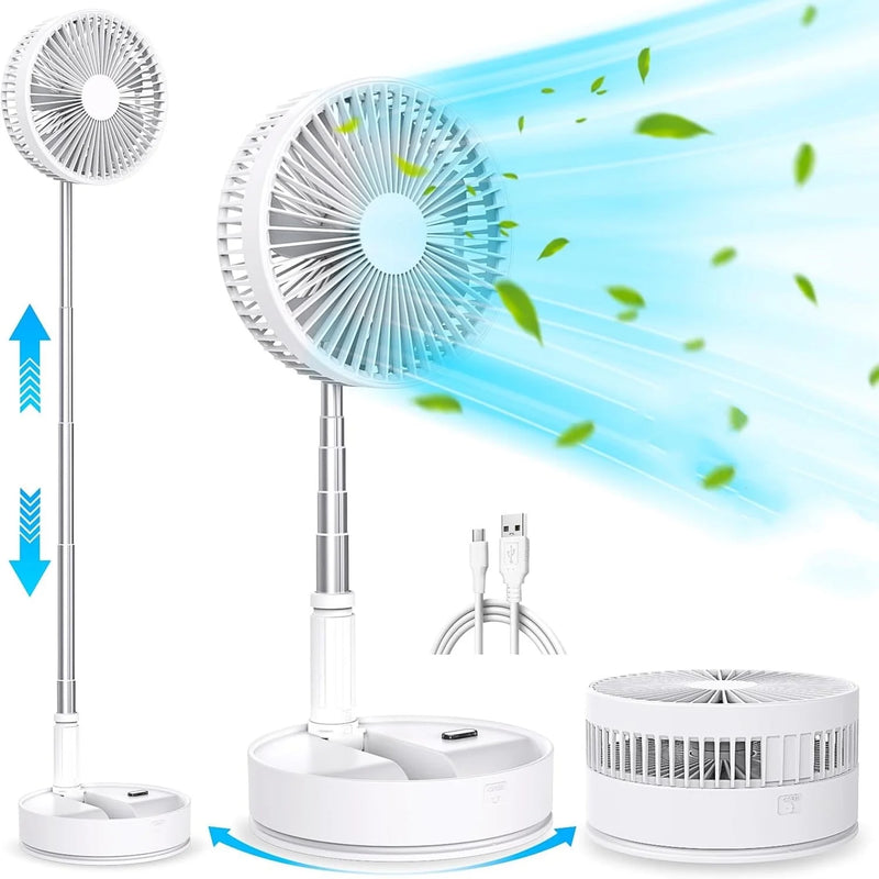 Stay cool on-the-go! 🌬️ Check out our 2-in-1 Foldable Cordless Fan with 4 Adjustable Speeds and Rechargeable Battery! Perfect for home or desk! 💨🔋
