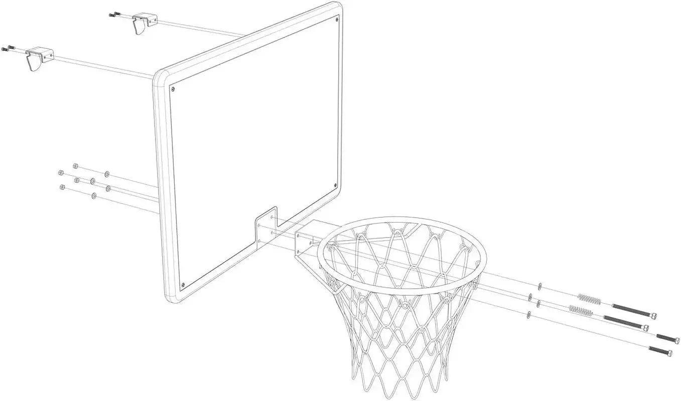 Wall Mount Large Basketball Hoop with Door Hooks, 32" X 23" Backboard, Ball and Rim, Outdoor Lndoor Basketball Hoops Games Set for Youth Adults Kids Gifts